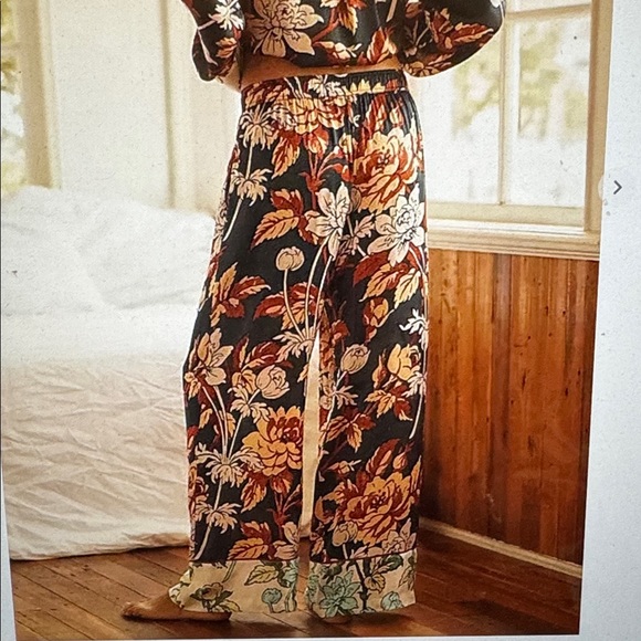 Anthropologie The LyreBird Silky Pajama Pants - Picture 3 of 4